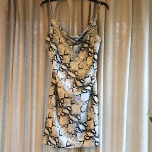 Snakeskin mini satin dress